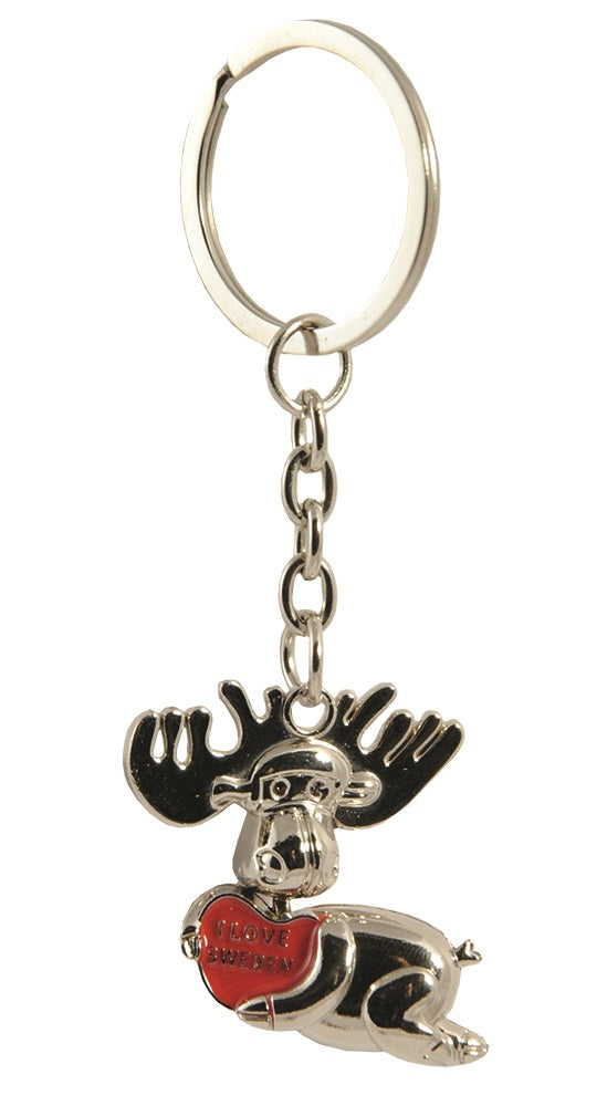 Keychain Sweden Lying Moose