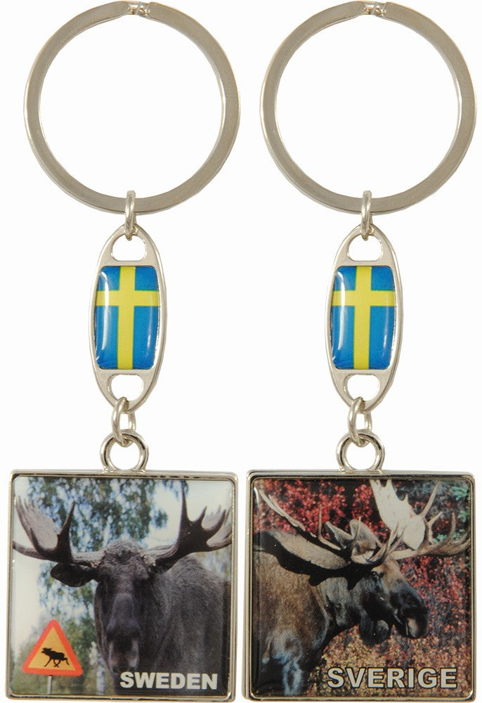 Keychain Sweden Moose Epoxy