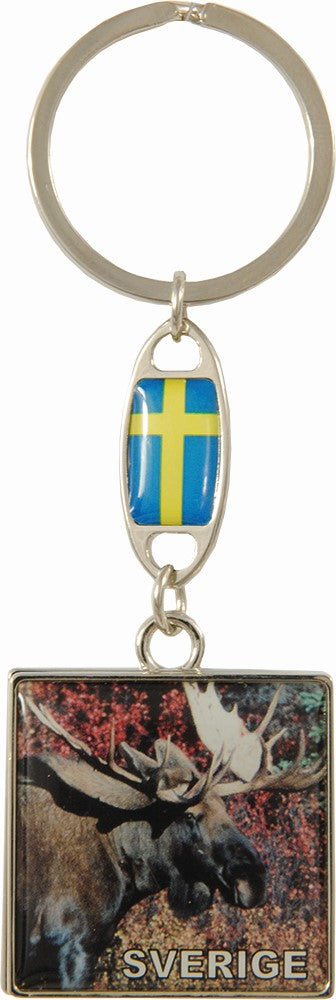 Keychain Sweden Moose Epoxy