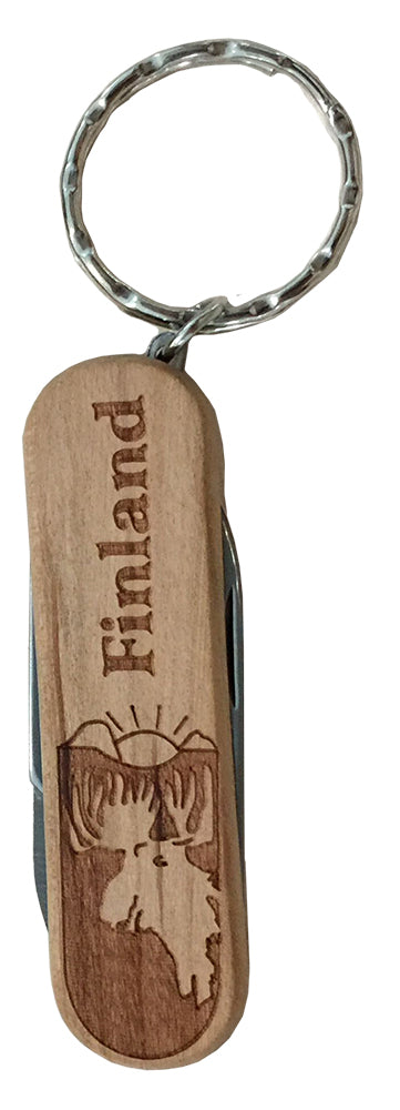 Keychain Knife Moose Wood Finland