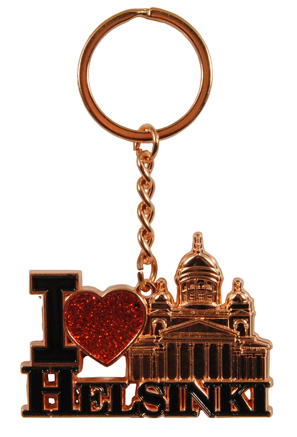 Keychain Rose Gold I Love Helsinki