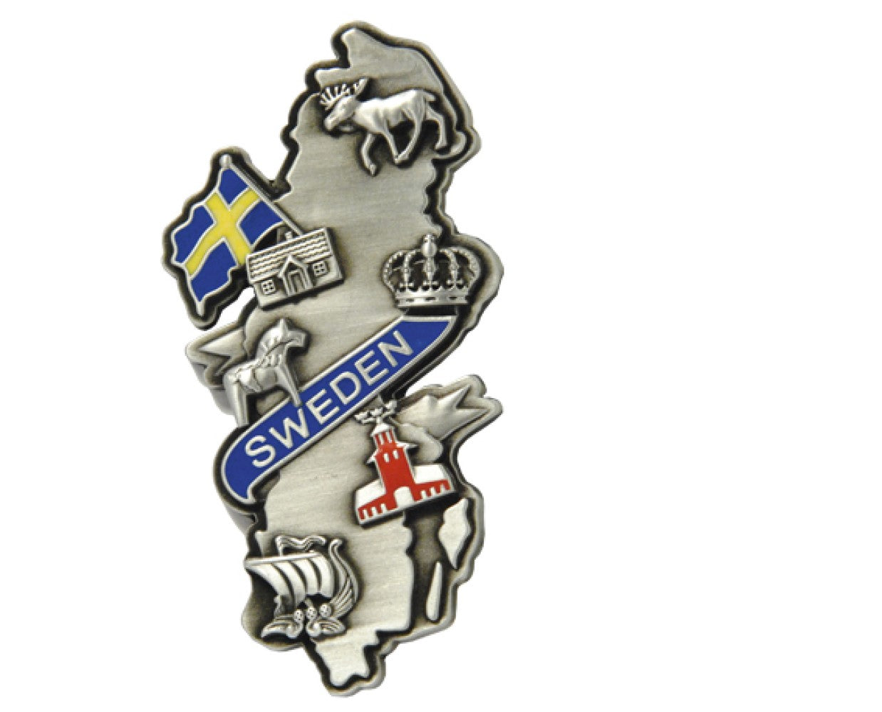 Metall Magnet Sweden Karta