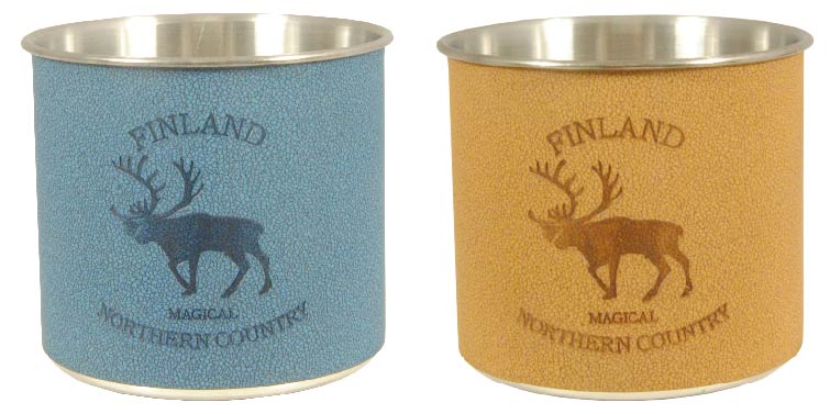 Mug Metall and Leather Finland