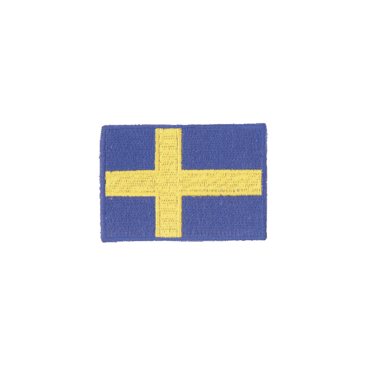 Broderat tygmärke med Sveriges flagga liten. Hög kvalitet på både brodyr och färger. Kan sys eller värmas fast på tyg.