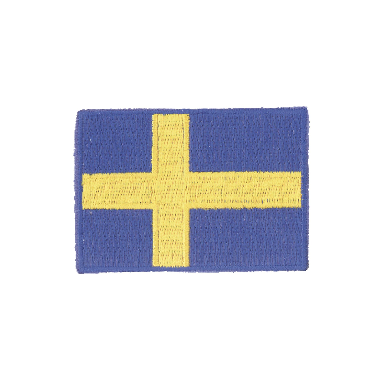 Broderat tygmärke med Sveriges flagga. Hög kvalitet på både brodyr och färger. Kan sys eller värmas fast på tyg.