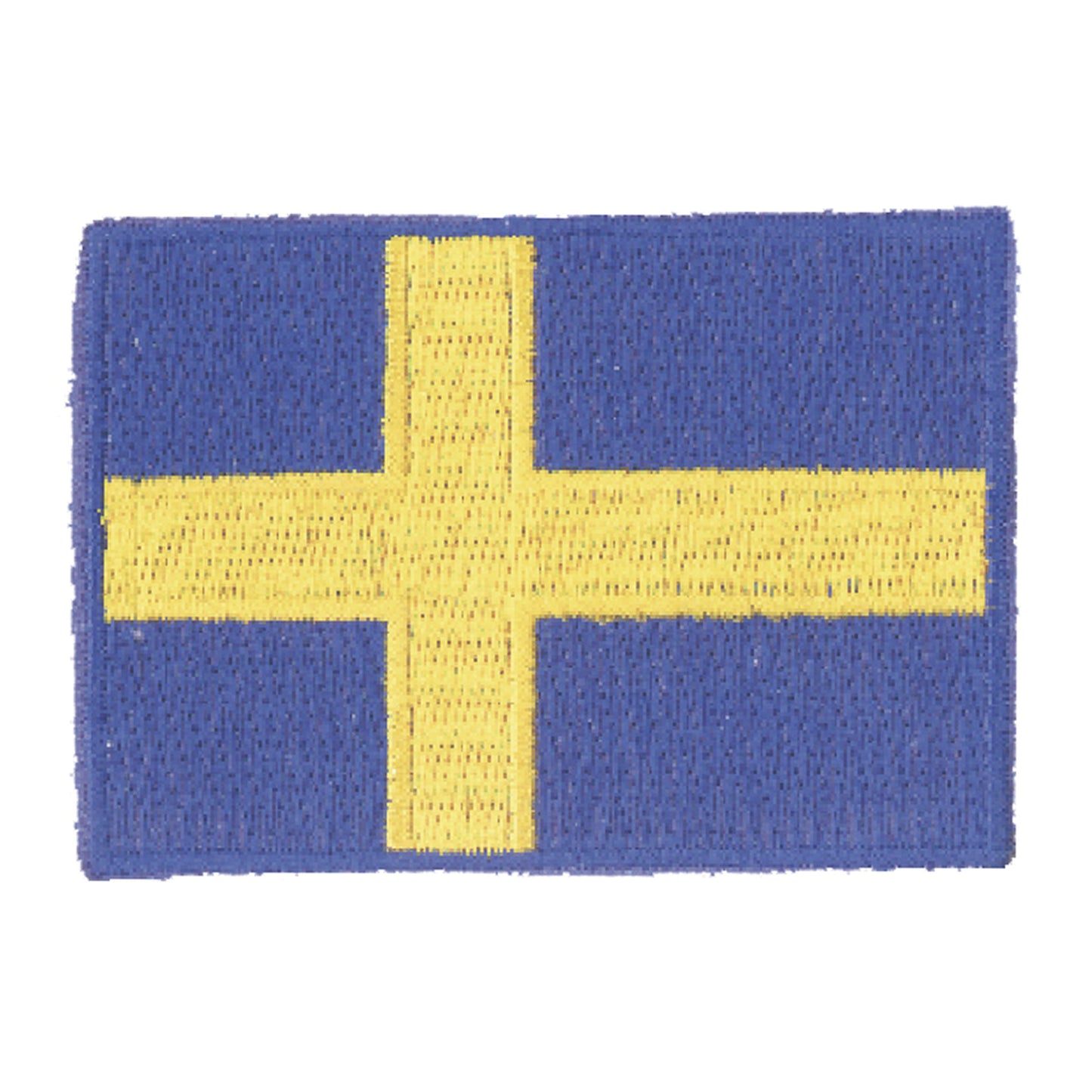 Broderat tygmärke med Sveriges flagga stor. Hög kvalitet på både brodyr och färger. Kan sys eller värmas fast på tyg.