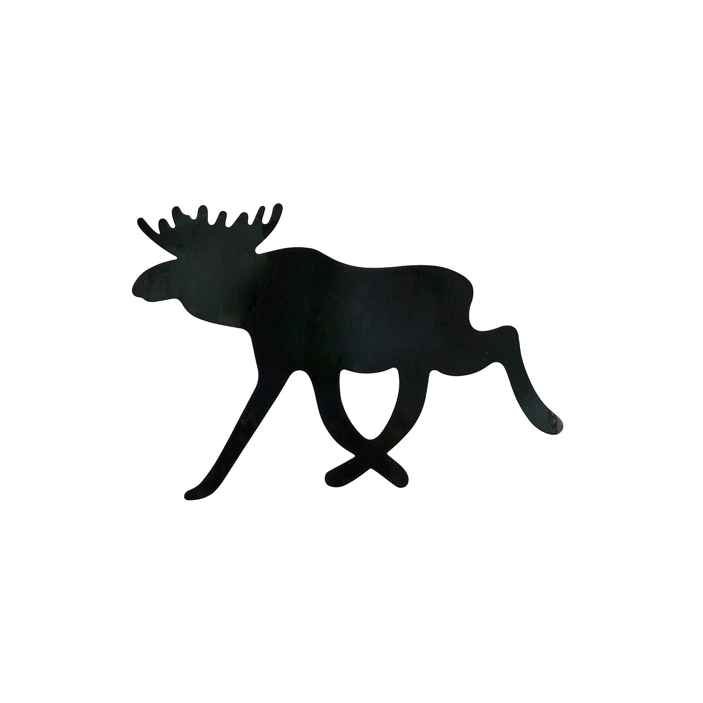 Dekal med svart älgsiluett – skogens konung som passar att klistra på husvagn, husbil, personbil eller traktor.