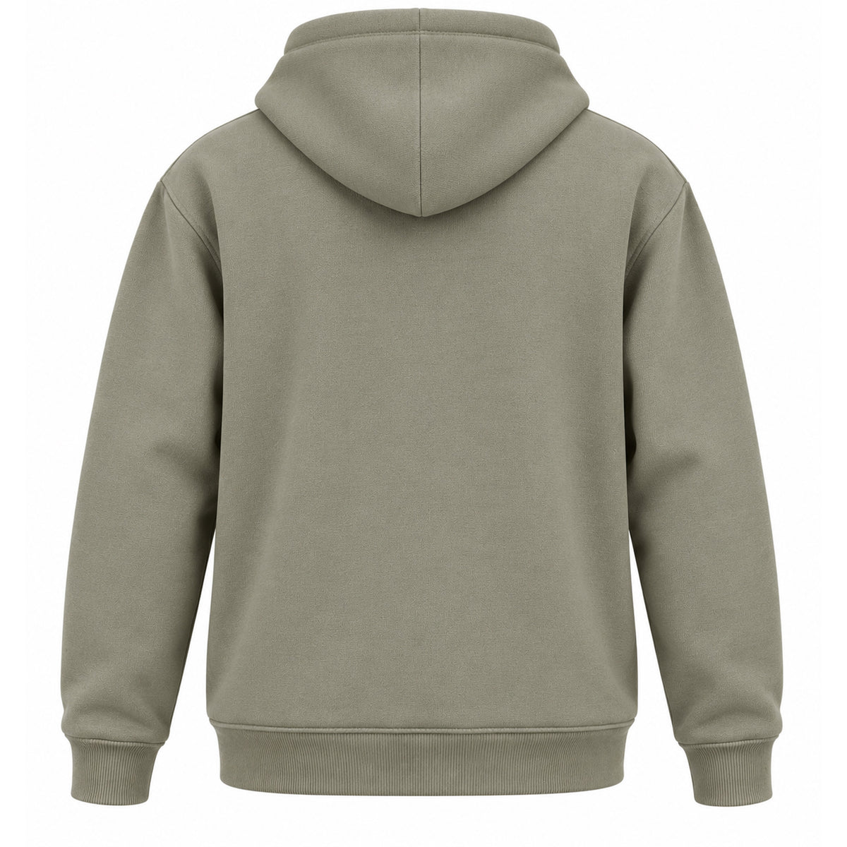 Grön hoodie med renmotiv och texten Finland – souvenir med finsk naturkänsla - Sedd bakifrån.