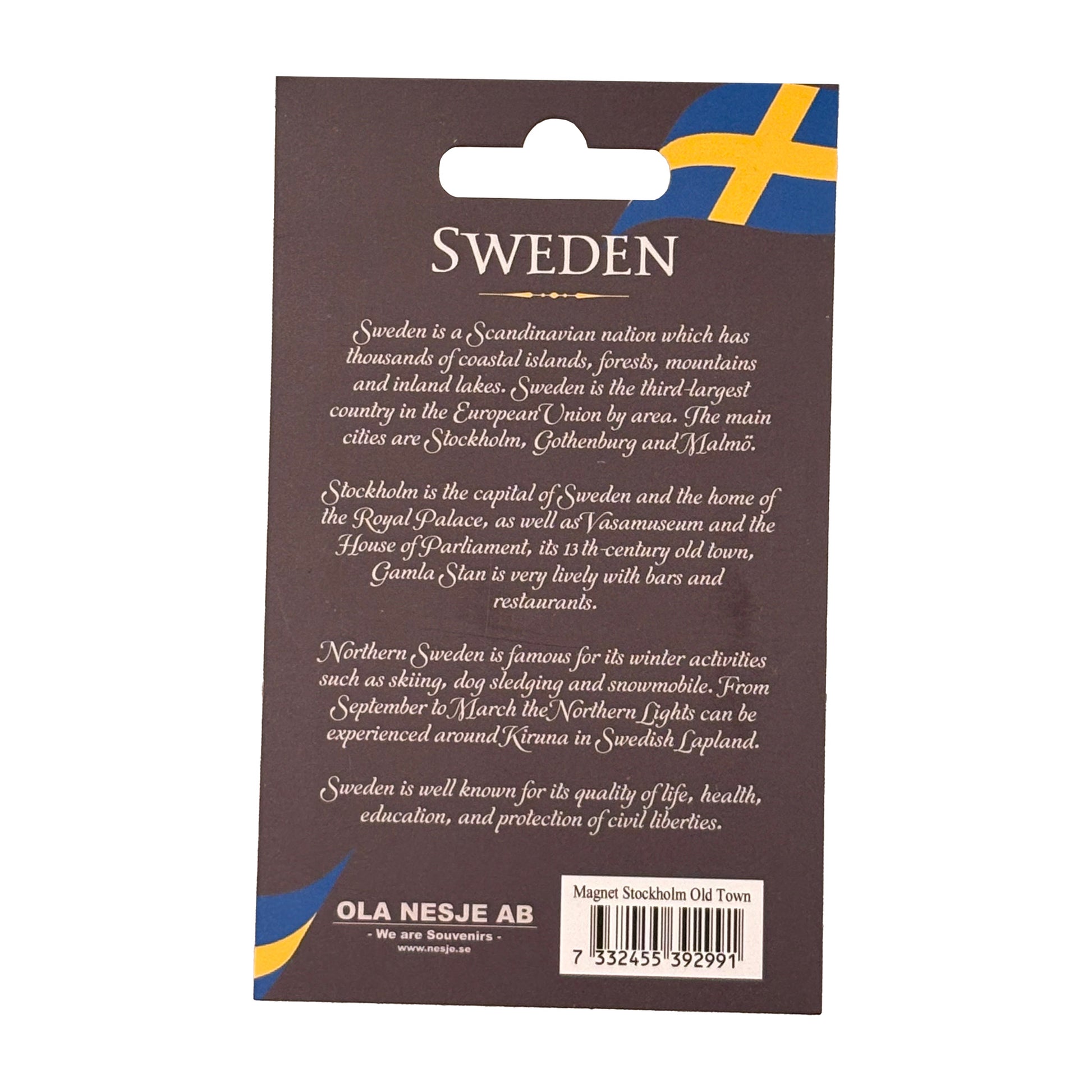 Magnet Stockholm Gamla Stan fångar den historiska charmen i Stockholms äldsta stadsdel, vackra byggnader, kullerstensgator och charmiga gränder.