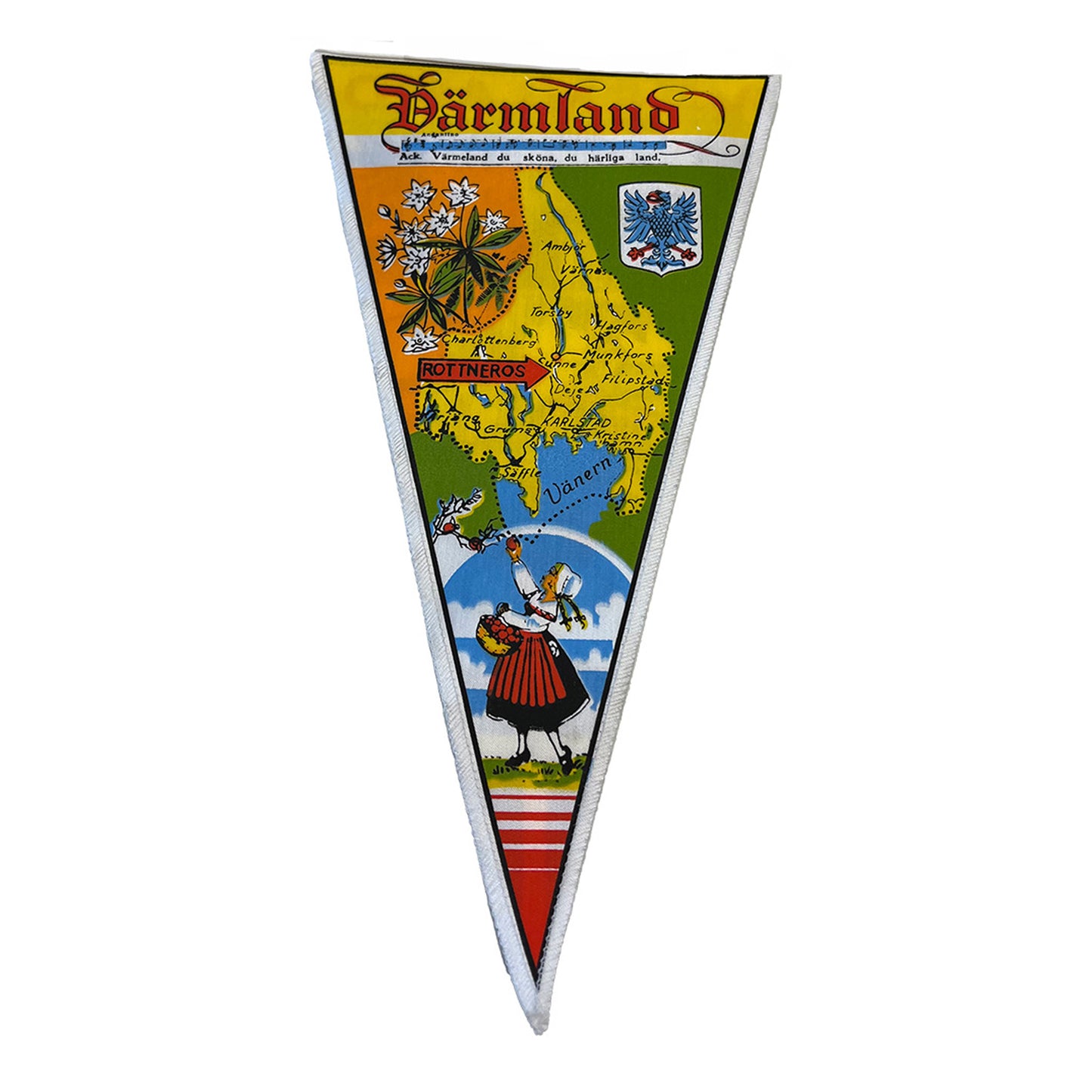 Vimpel med en karta på Värmland-baksida