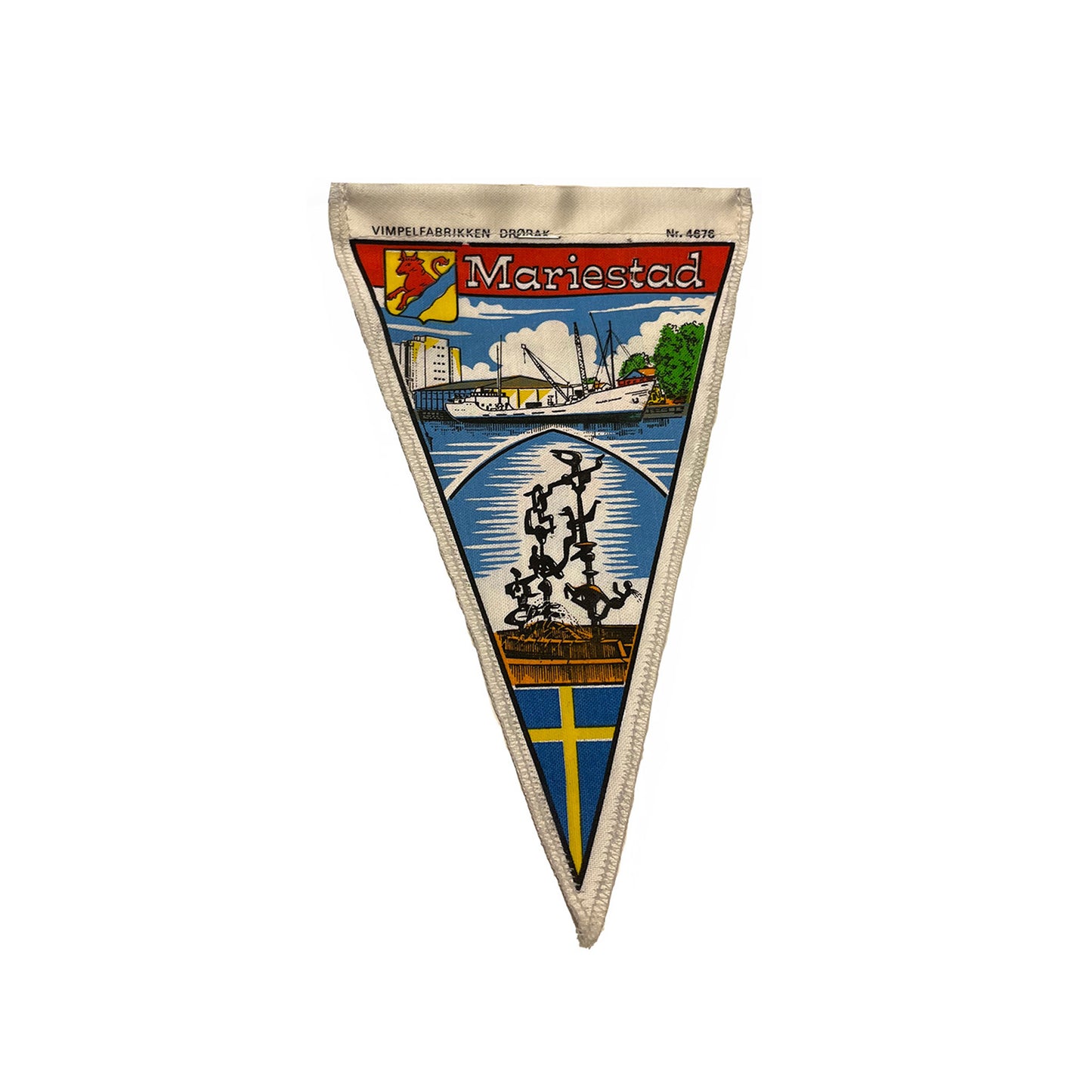 Vimpel mini med motiv från Mariestad-Baksida