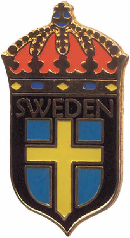 Pin Sweden Flag Crown