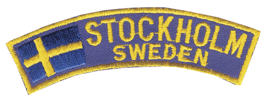 Broderat märke Stockholm banan