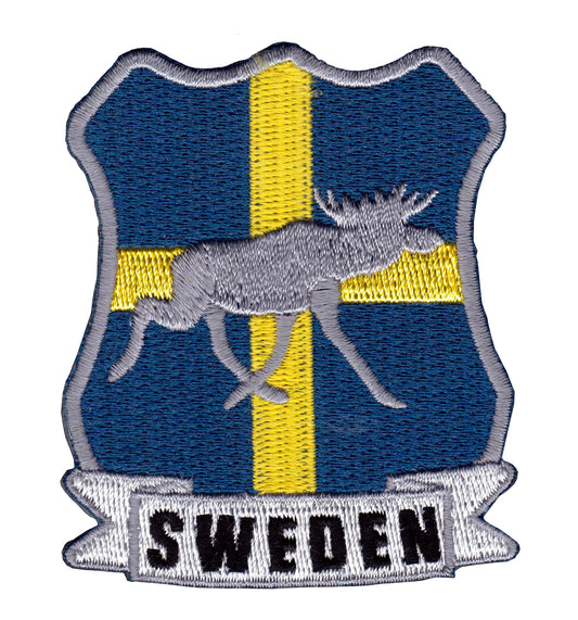 Broderat märke Sweden Flagga Älg