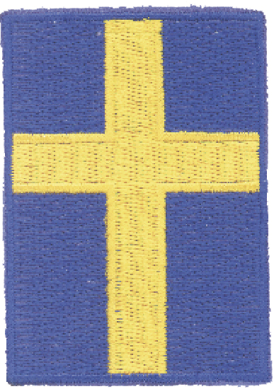 Broderat märke Sverige flagg 50 x 70 mm