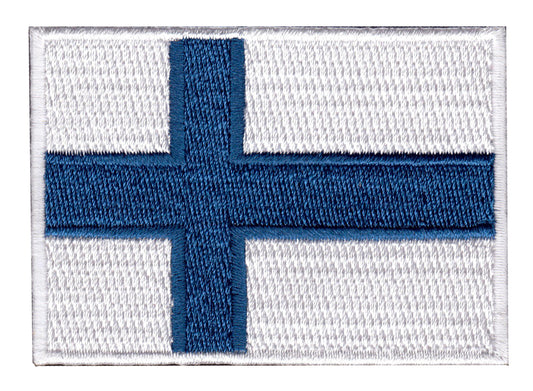 Broderat märke Finland flagga 50 x 70 mm