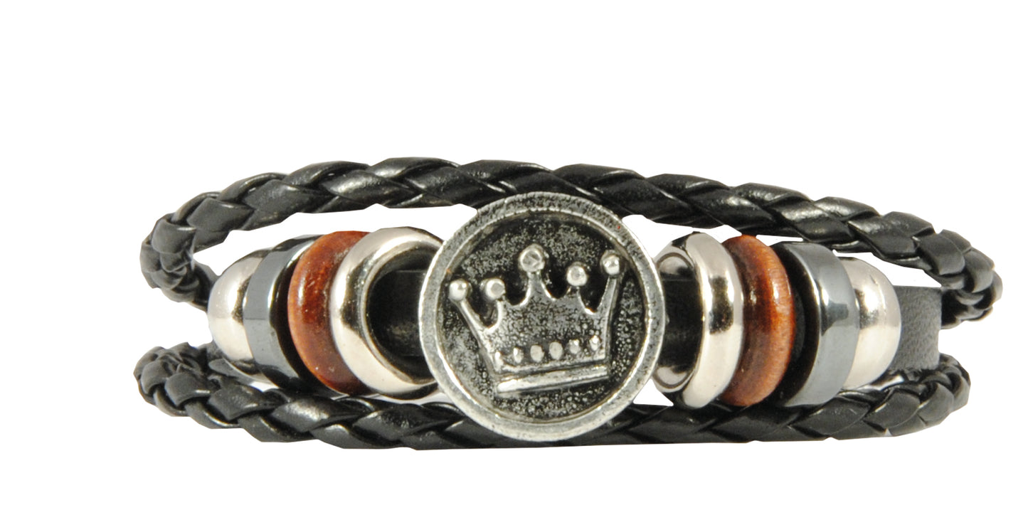 Bracelet Leather Crown