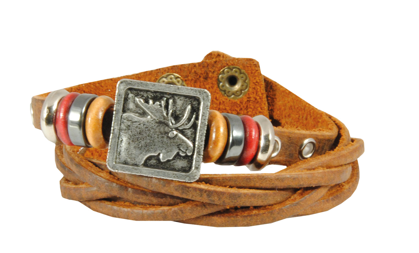 Bracelet Leather Moose Square