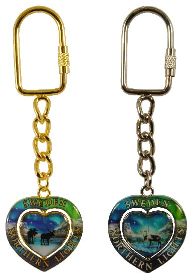 Keychain Heart Northen Lights