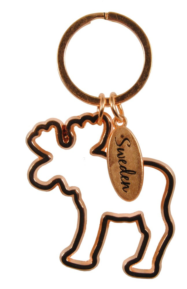 Keychain Sweden Moose Rose Gold 