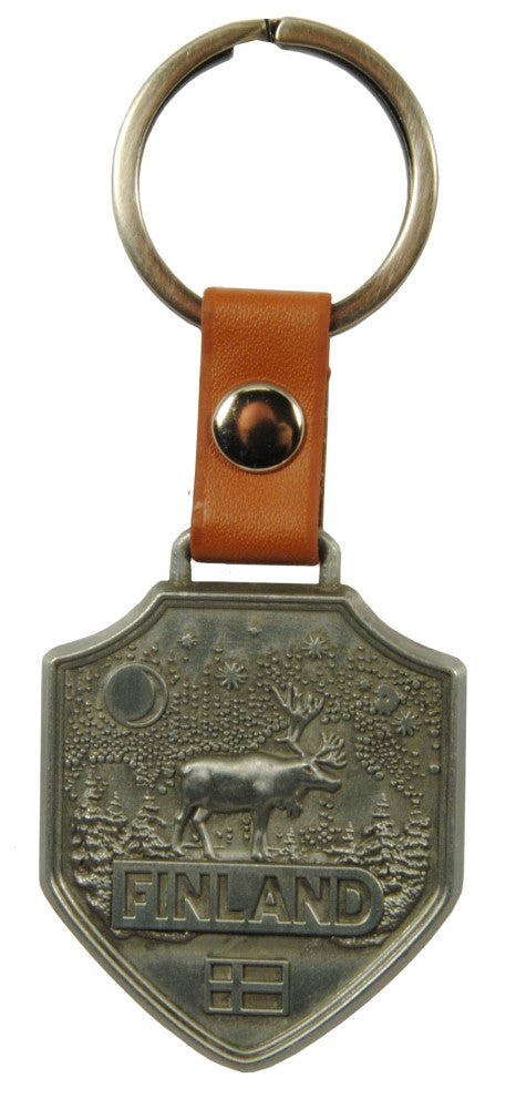 Keyring Shield Finland Reindeer