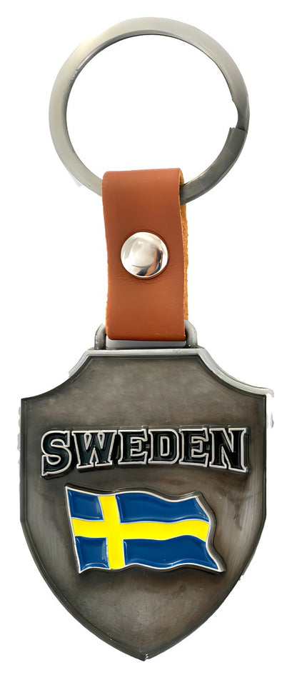 Keyring Sweden Flag Shield