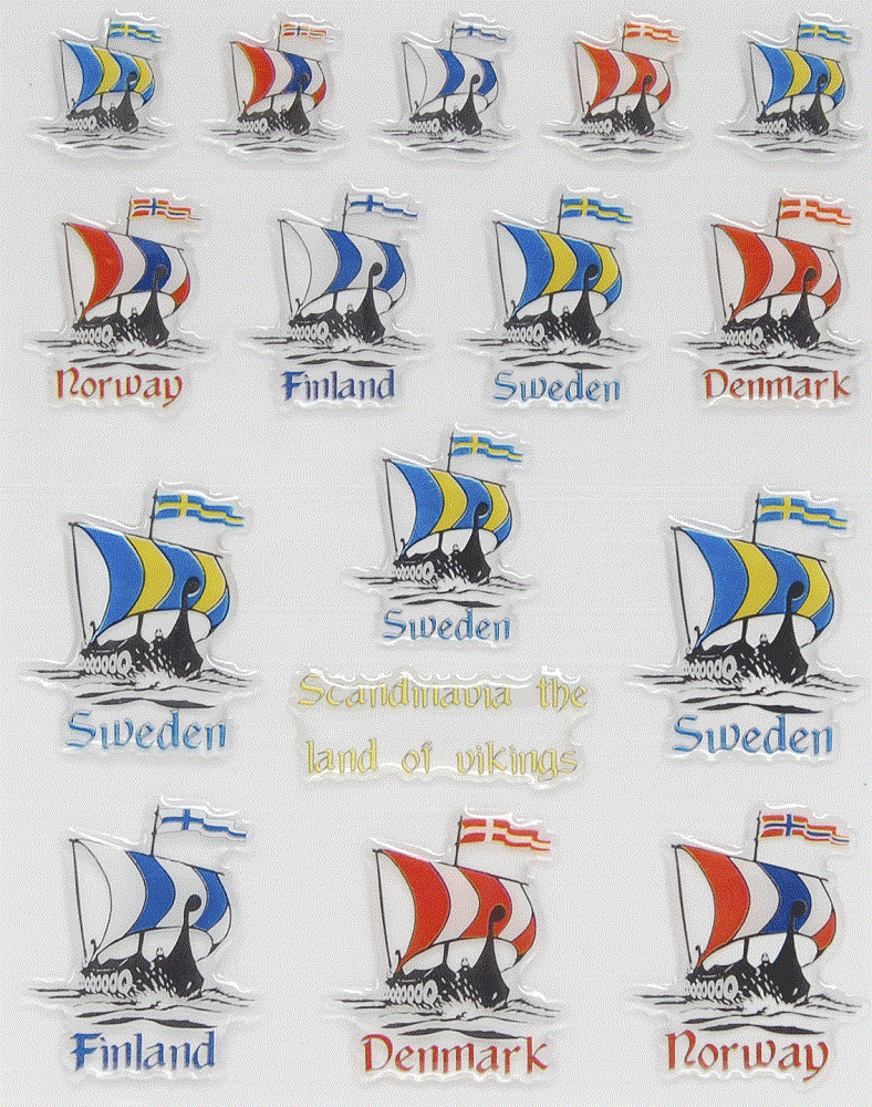 Sticker Bubble Viking Ships