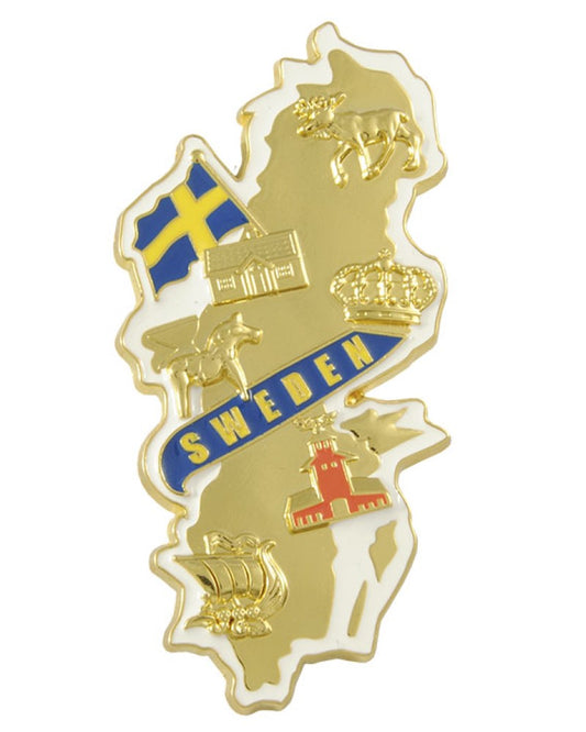 Magnet Sverige Karta Guld