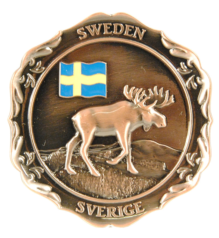 Metal Magnet Sweden Plate Moose