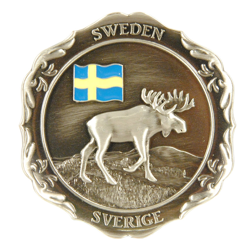 Metal Magnet Sweden Plate Moose