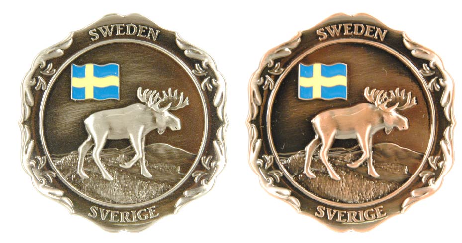 Metal Magnet Sweden Plate Moose