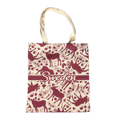 Canvas Bag Sweden Moose Red