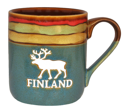 Mugg Stengods Finland Ren Blå