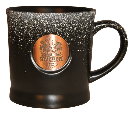 Mug Sweden Black With Bronze Badge