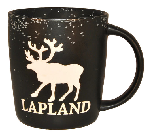 Mug Stoneware Black Lapland Reindeer