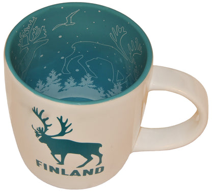 Mug Finland Blue and White Reindeer