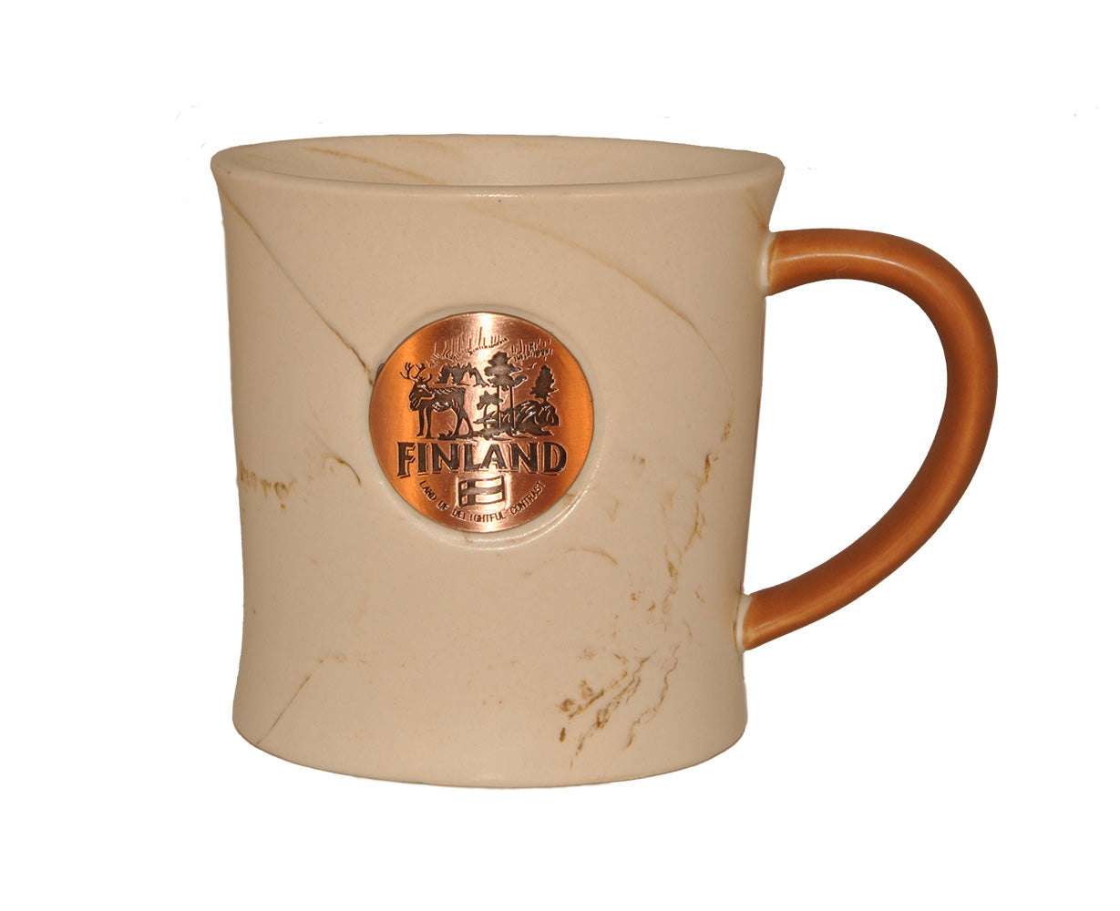 Marble Mug Finland With Bronze Badge