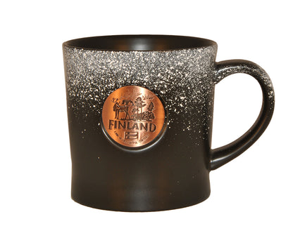 Mug Finland Black With Bronze Badge