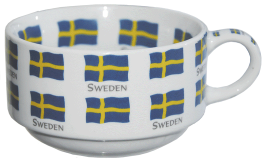 Lågmodell Mugg Sverige Många Flaggor