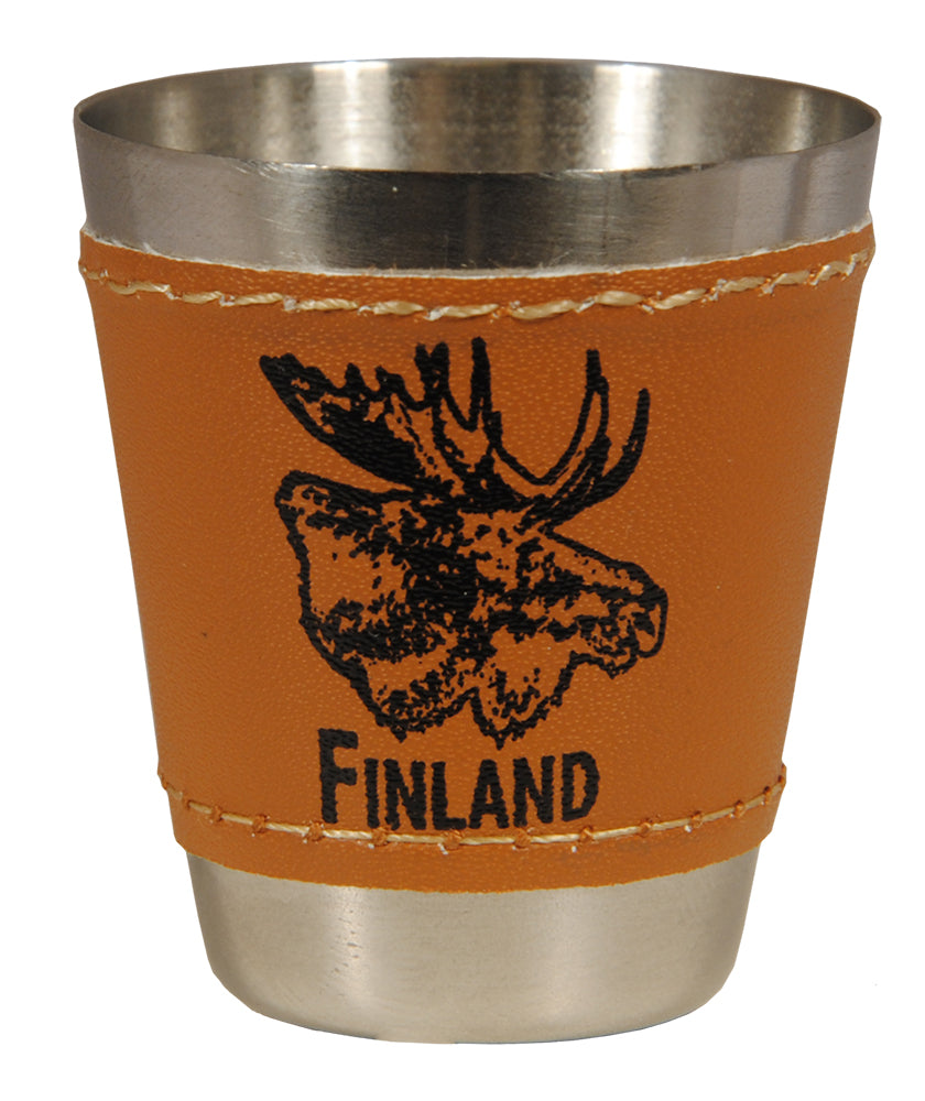 Shot Glass Metal and Leather Finland