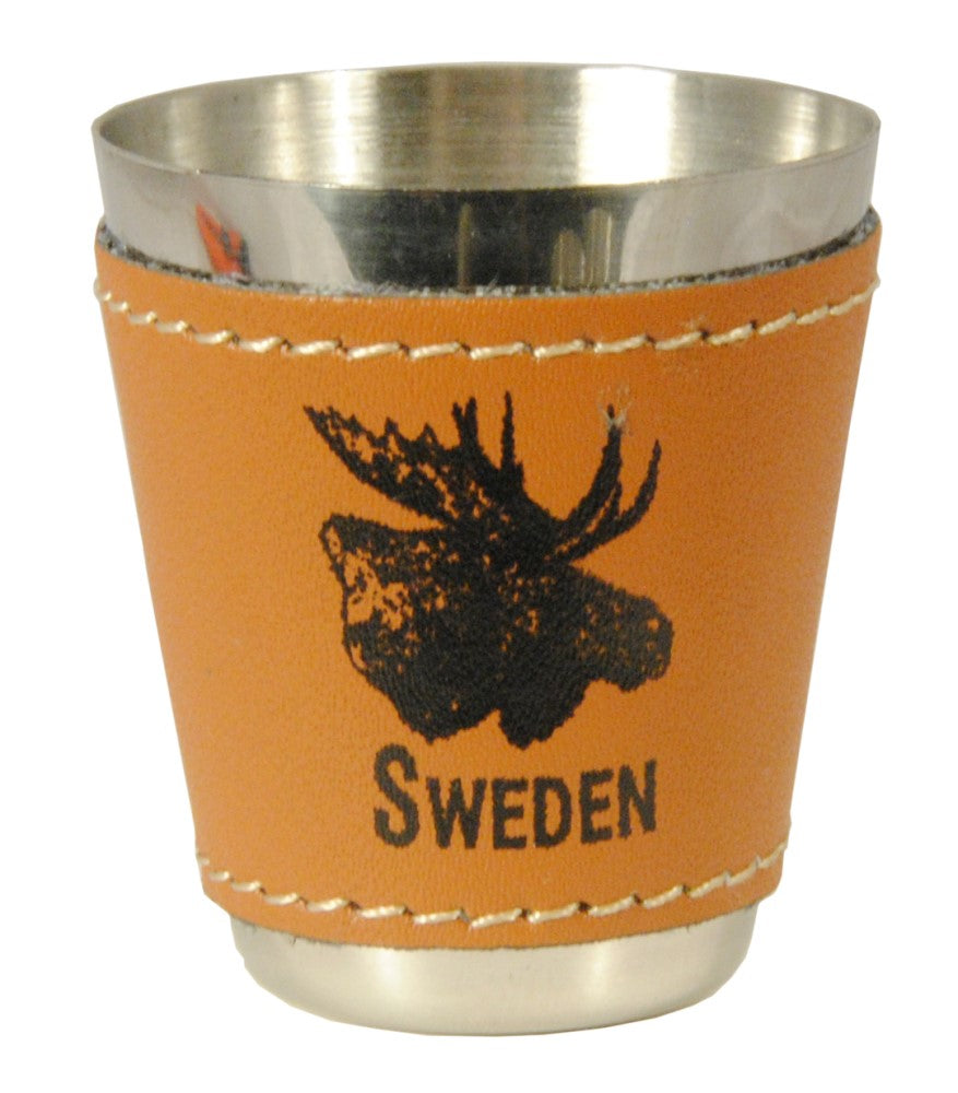 Shot Glass Metal and Leather Sweden