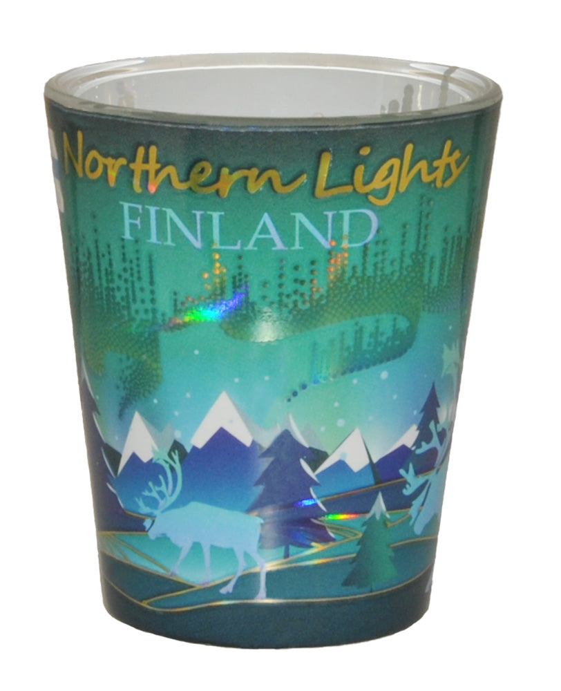 Shotglas Glitter Finland Northern Lights