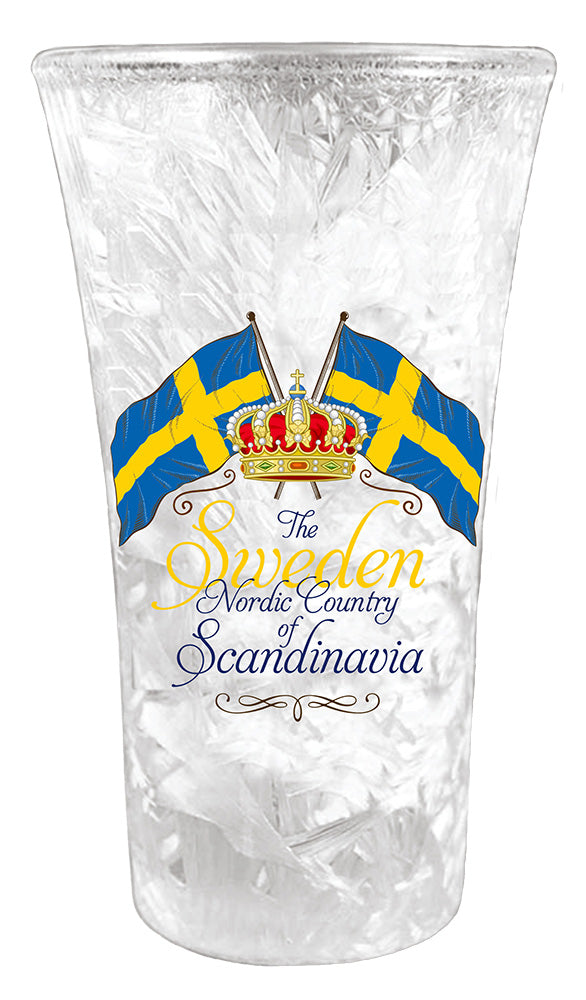 Shot Glass Ice Sweden Crossing Flags