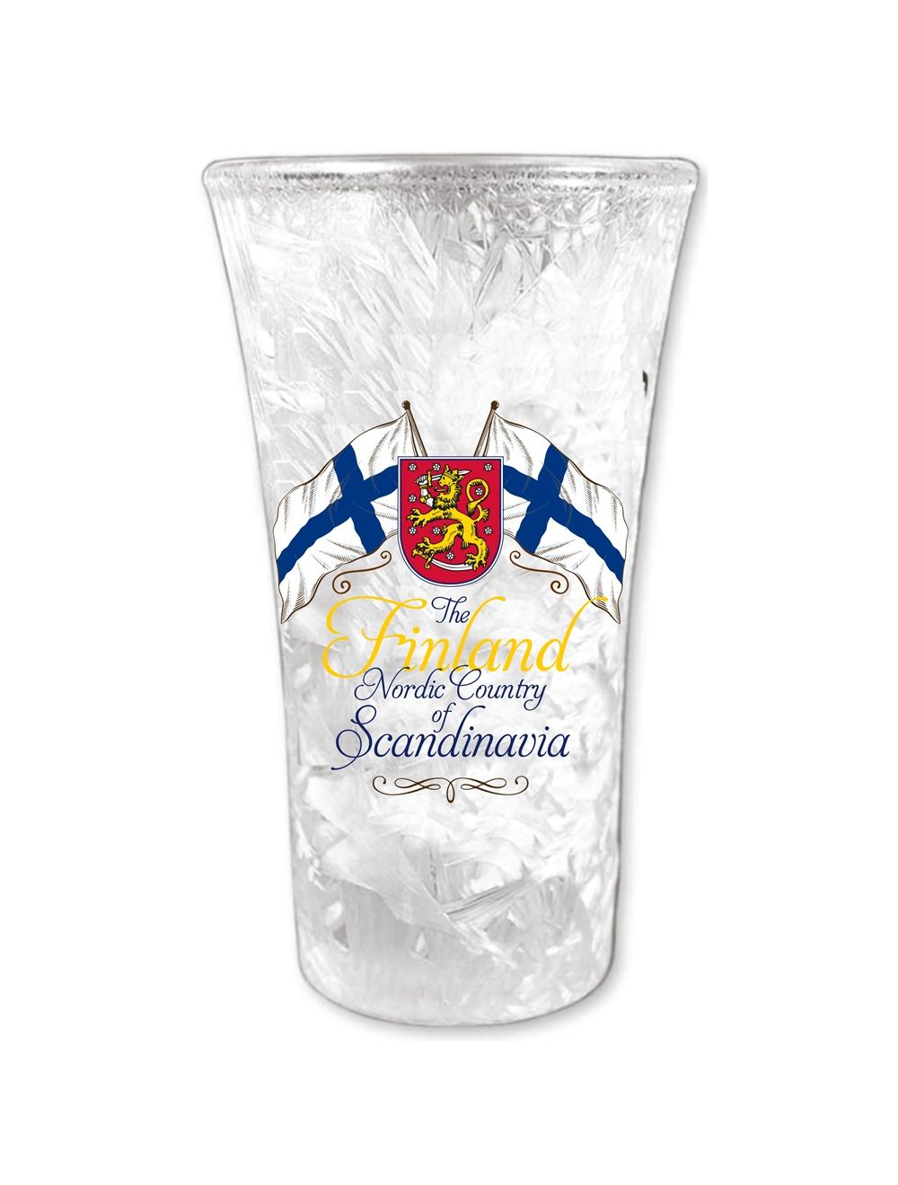 Shot Glass Ice Finland Crossing Flags