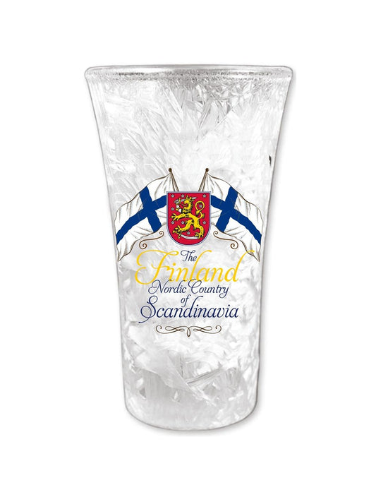 Shot Glass Ice Finland Crossing Flags