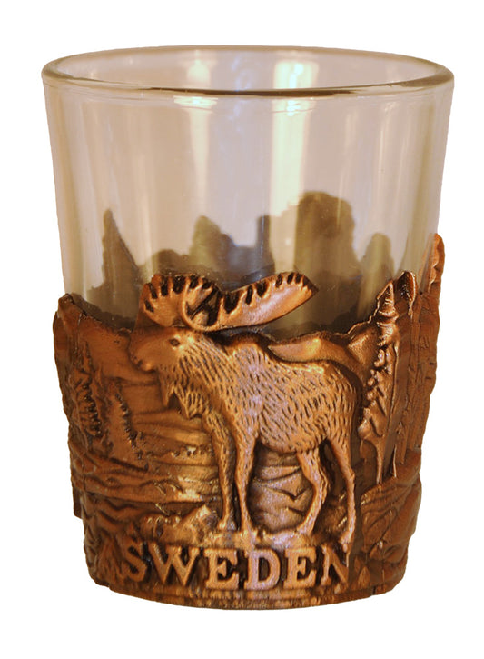 Shot Glass Sweden Moose Wrap Copper