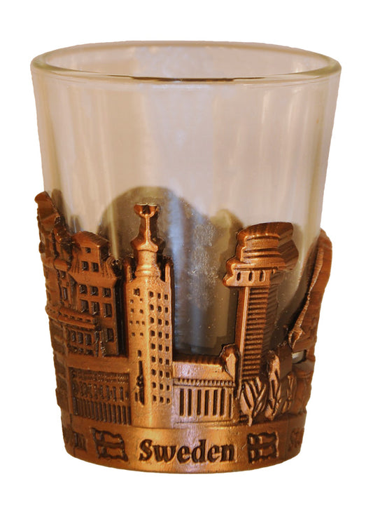 Shot Glass Stockholm Skyline Wrap Copper