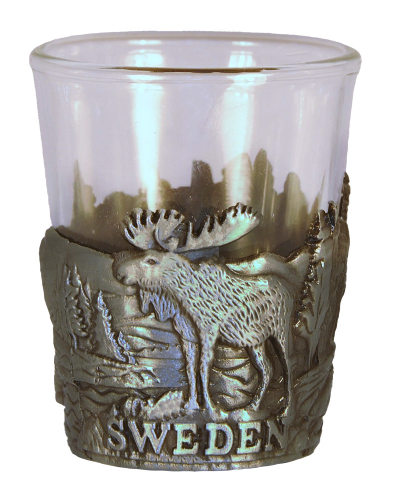 Shot Glass Sweden Moose Wrap Pewter