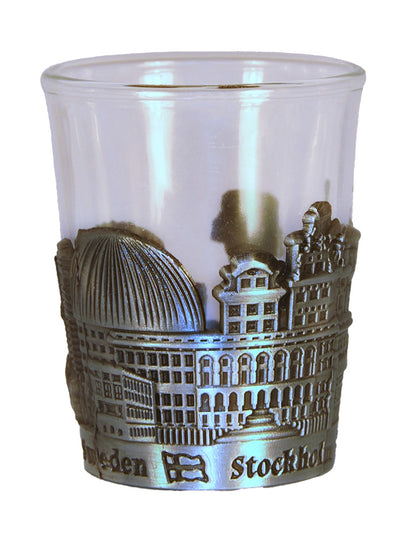 Shot Glass Stockholm Skyline Wrap Pewter