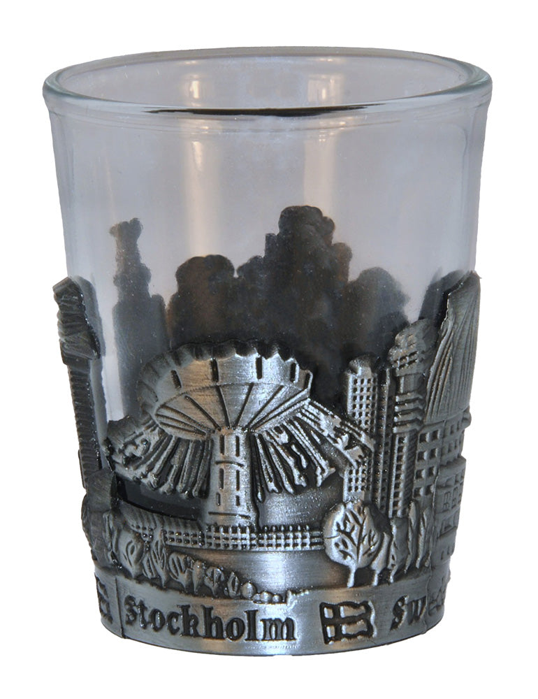 Shot Glass Stockholm Skyline Wrap Pewter